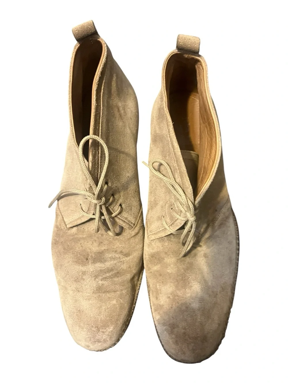 JOHN VARVATOS Grey Dirty Wash Lace Up Desert Boots